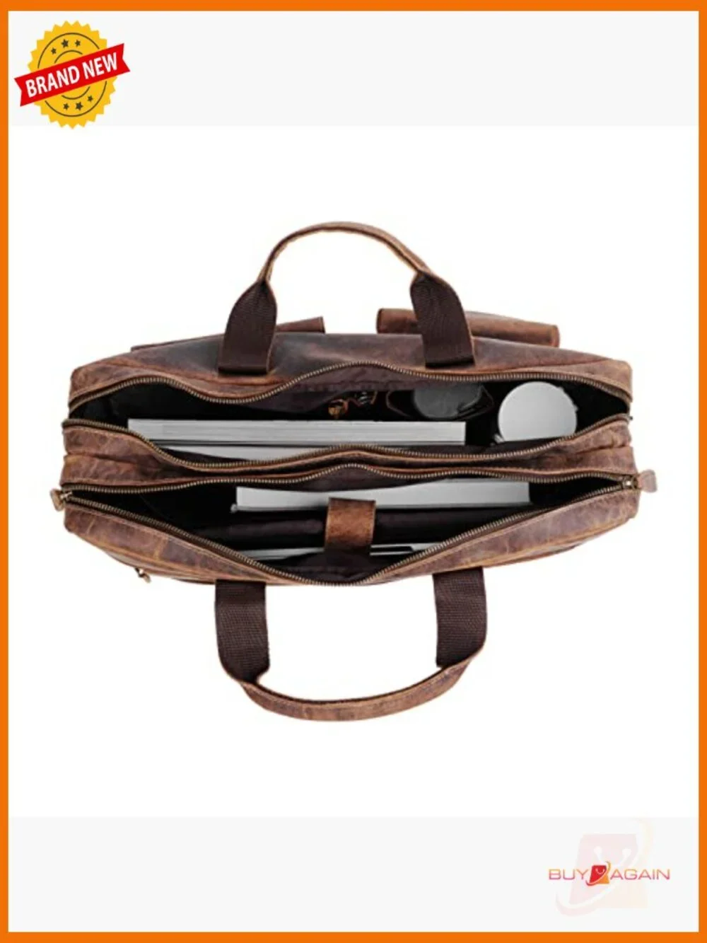 Leather 18in Laptop Messenger Bag Briefcase Satchel Unisex